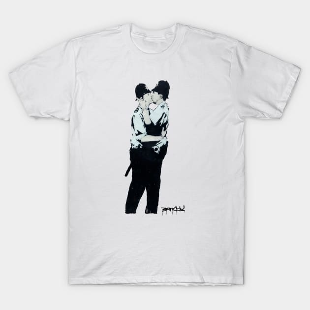 BANKSY Kissing Coppers T-Shirt by inkstyl